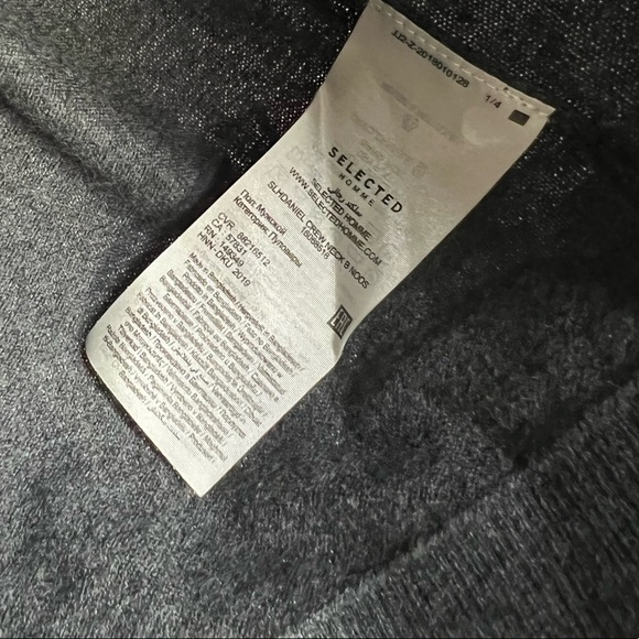 SELECTED HOMME Daniel Crewneck cotton and cashmere Sweater size XL - Picture 8 of 9